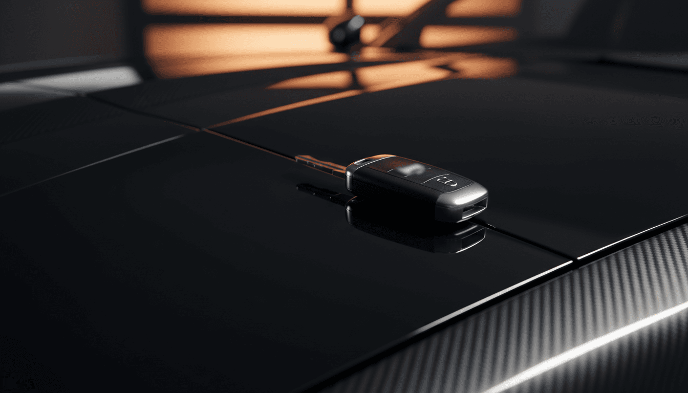 Close-up of a car key on a vehicle surface, representing immediate vehicle valuation