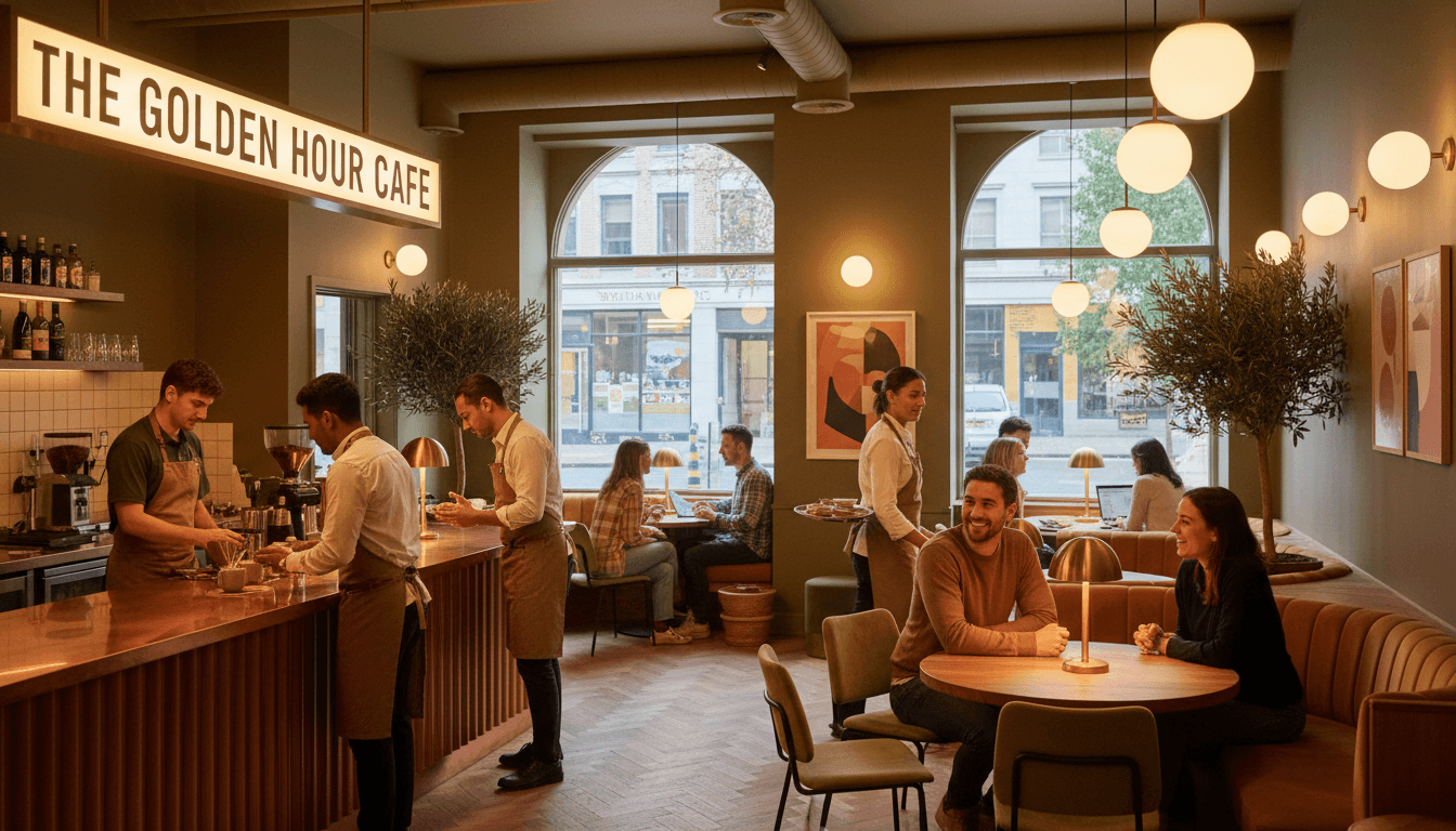 Hospitality venue with staff and customers enjoying the space